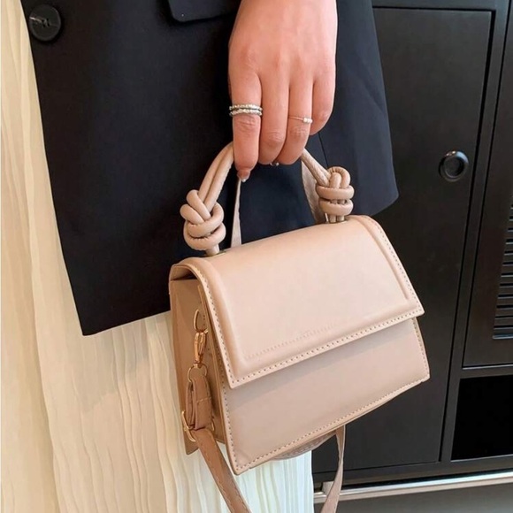 Shoulder vegan leather boho chic bag purse khaki - Picture 1 of 9